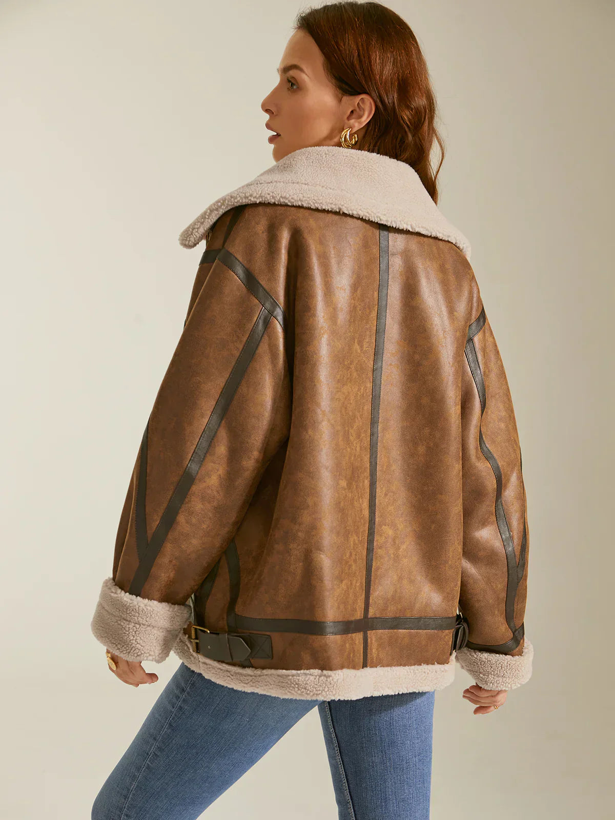 WW | Gefütterte Wildleder Shearling Flugjacke