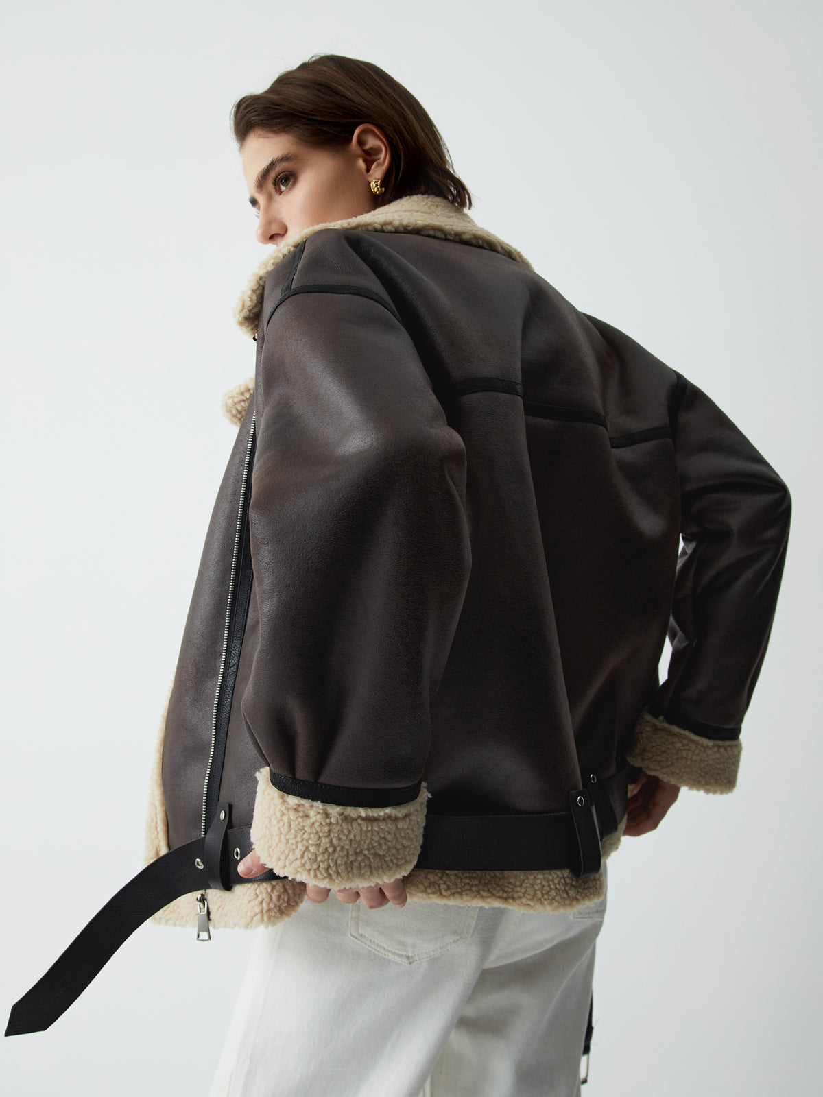 WW | Sherpa-gefütterte Schaffell-Fliegerjacke