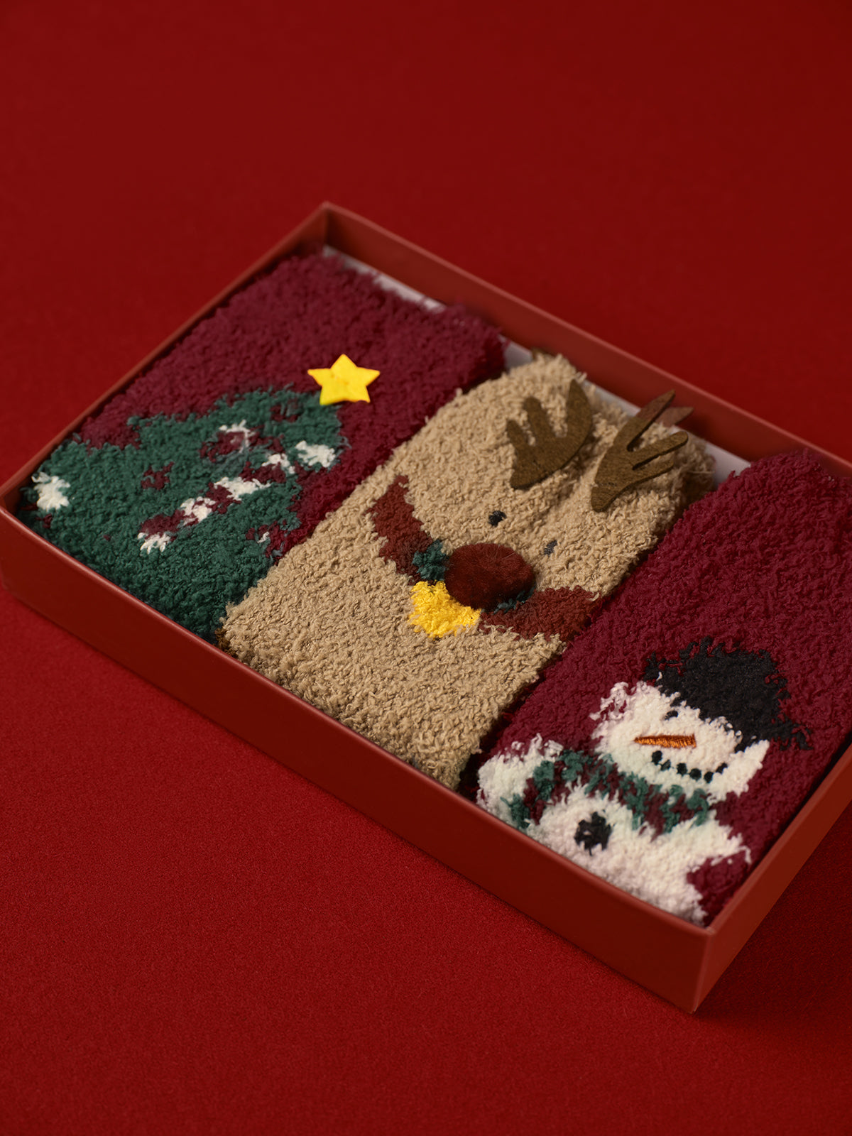 WW | 3-Pack Christmas Coral Velvet Socks with Box