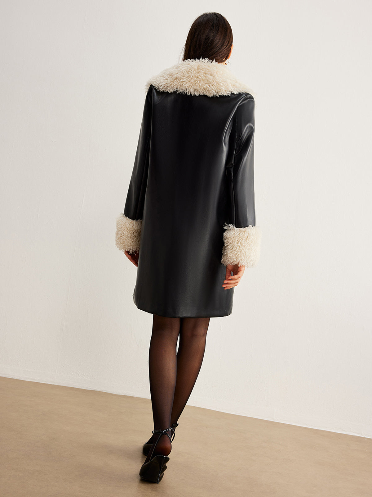 WW | Kragen Kunstlederjacke Ohne Gürtel