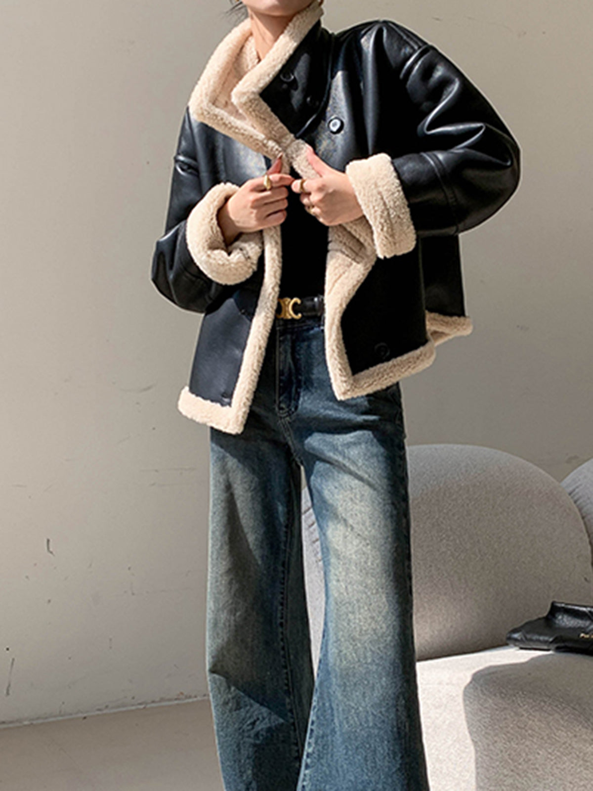 WW | Gefütterte Kunstlederjacke