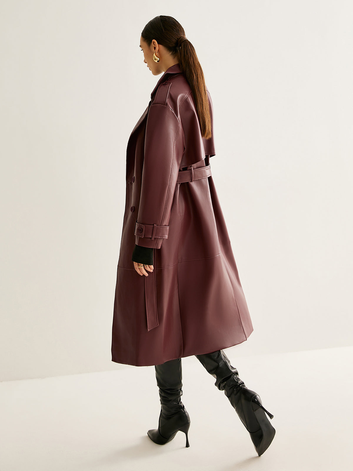 WW | PU-Leder Lange Jacke