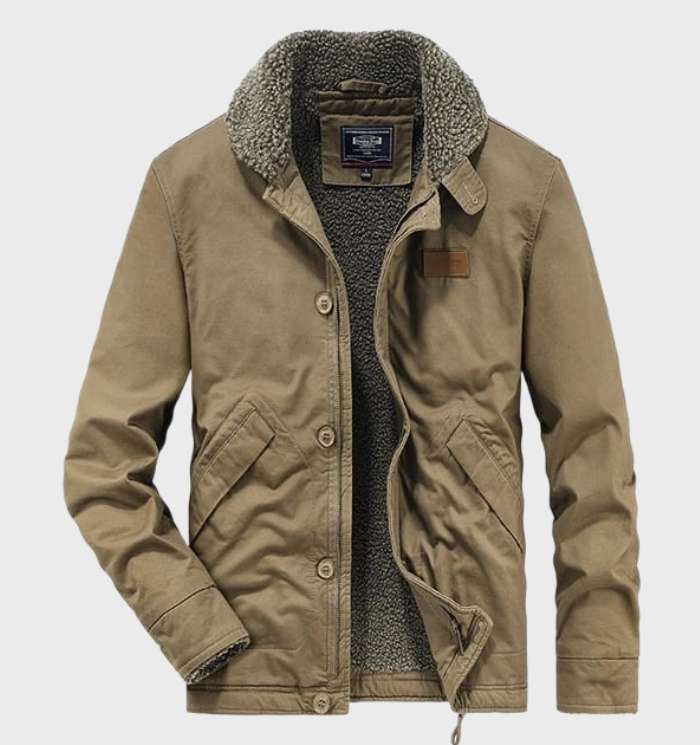 WW | Winter Jacket with Fleece Lining - Lined Outdoor Jacket with Zipper and Buttons