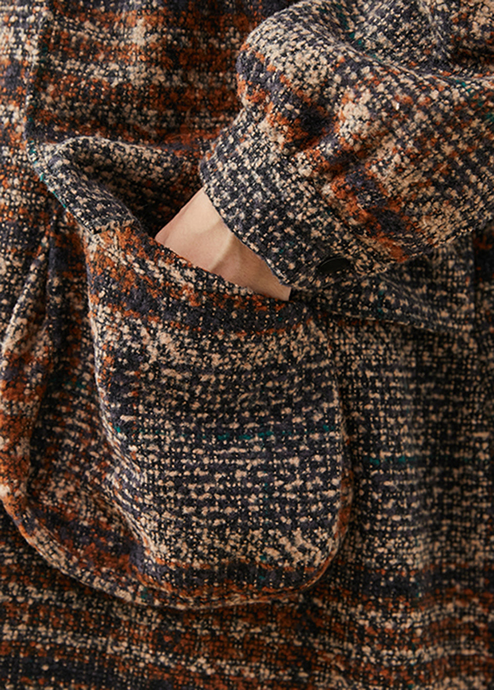 WW | Brown Ruffled Pockets Thick Cotton Coats Winter