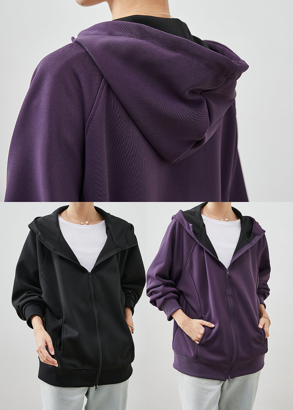 WW | Cotton Loose Hooded Sweatshirt Coats