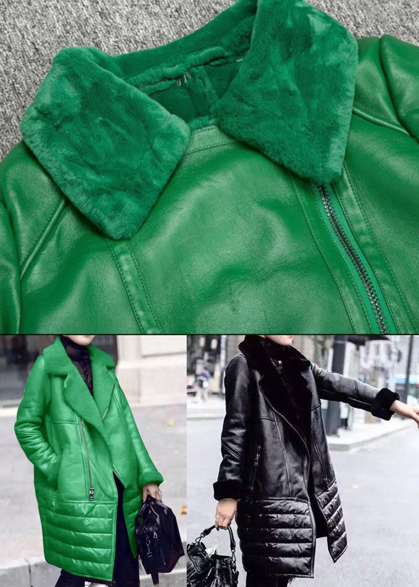 WW | Pocket Patchwork 90% Duck Down Coats Zipper Long Sleeve