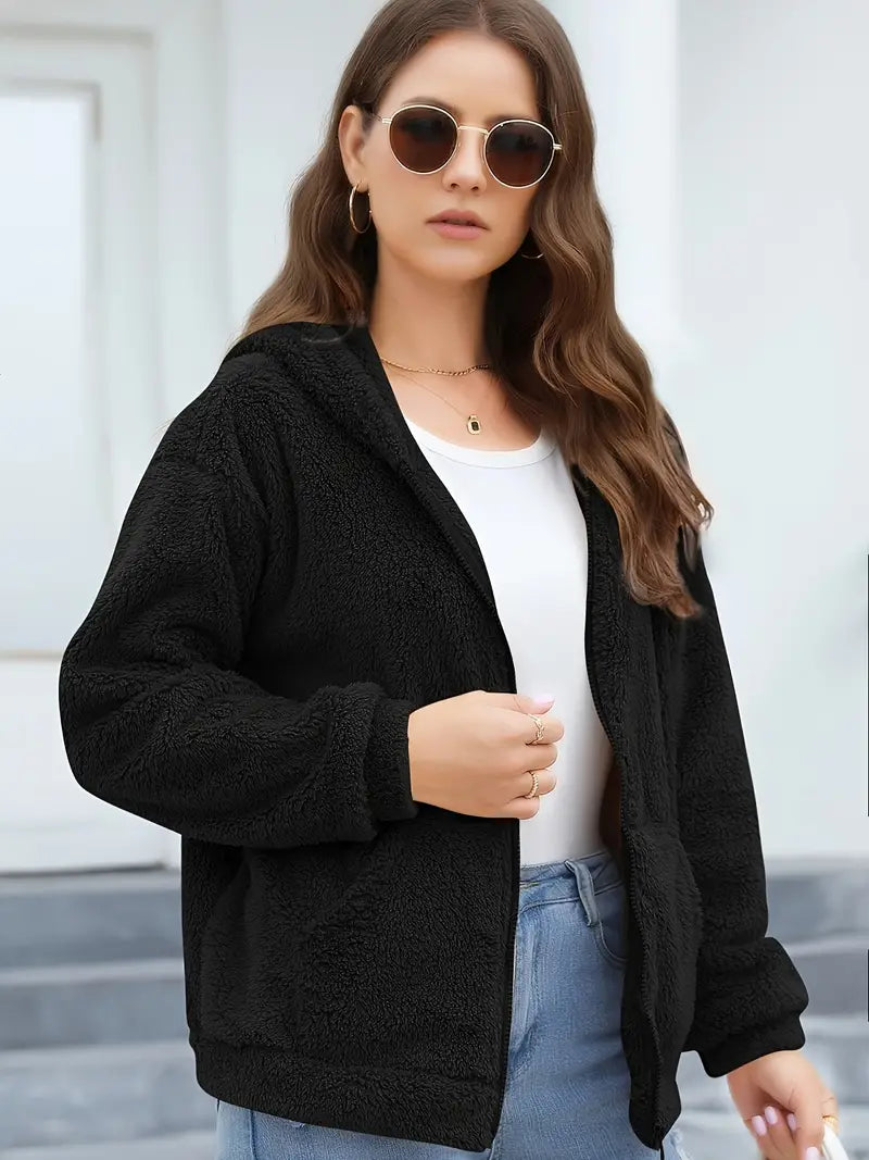 WW | Fleece-Winterjacke für Damen mit Kapuze