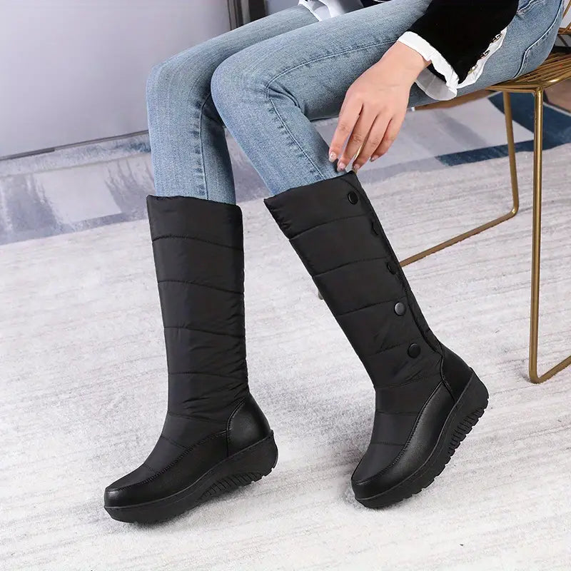 WW | feste Farbe hohe Wade Schneestiefel, weich vielseitig