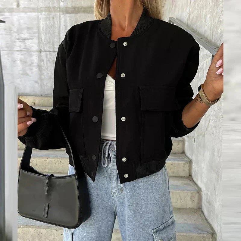 WW | Lässig Knopfverschluss Sommerjacke Damenjacke