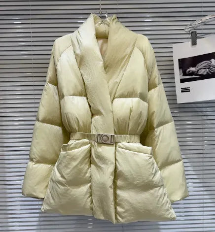 WW | Wintermantel aus Baumwolle - Stilvolle & warme Jacke mit V-Ausschnitt und geräumigen Taschen