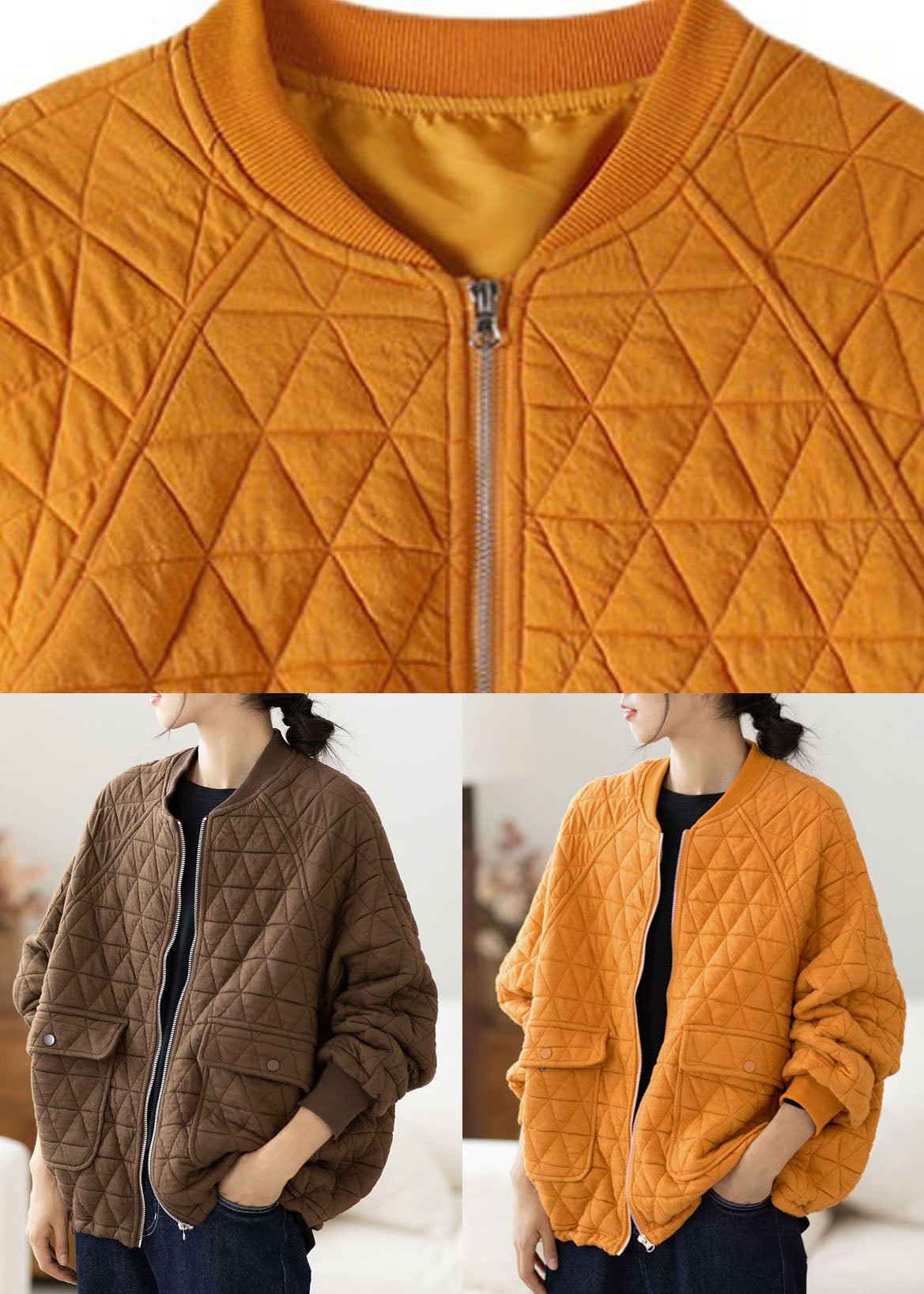 WW | Coffee Pocket Patchwork Warm Coats