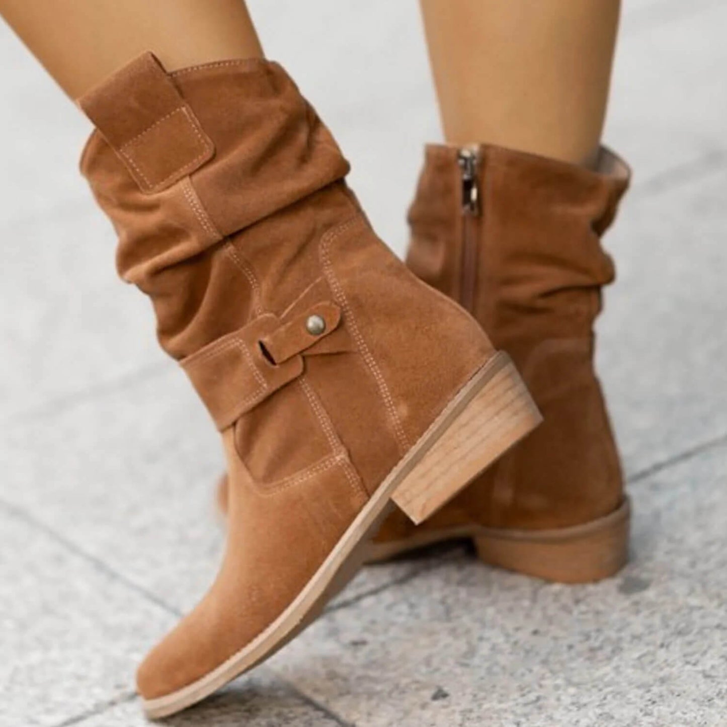 WW | Braune Wildleder Stiefeletten für Frauen – Bequeme Hochwertige Alltagschuhe