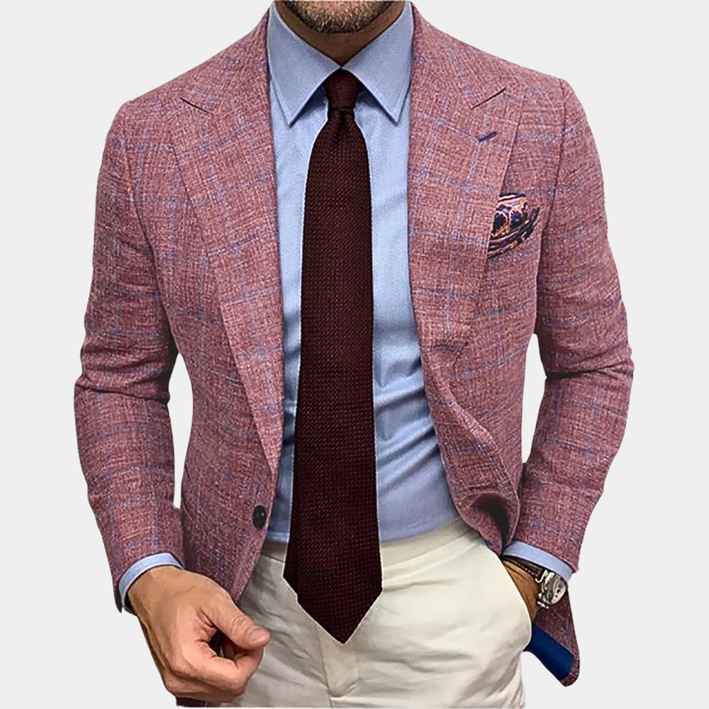 WW | Herren-Sakko kariert - Modernes Slim Fit Blazer-Jackett für Business & Events