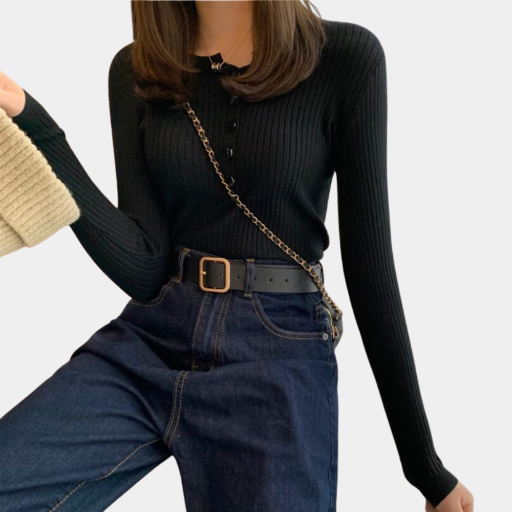WW | Dehnbarer und Gerippter Pullover für Frauen
