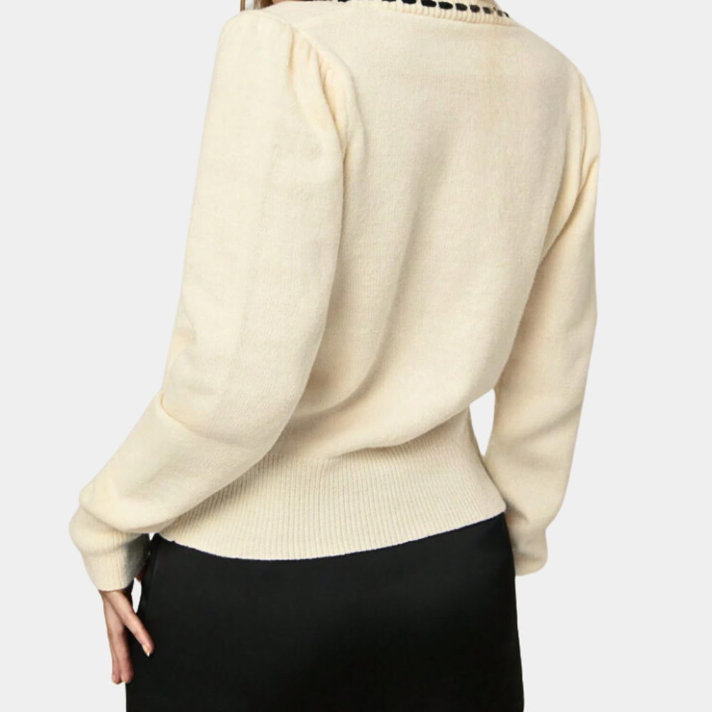 WW | Eleganter Damenpullover mit V-Ausschnitt und Schleife