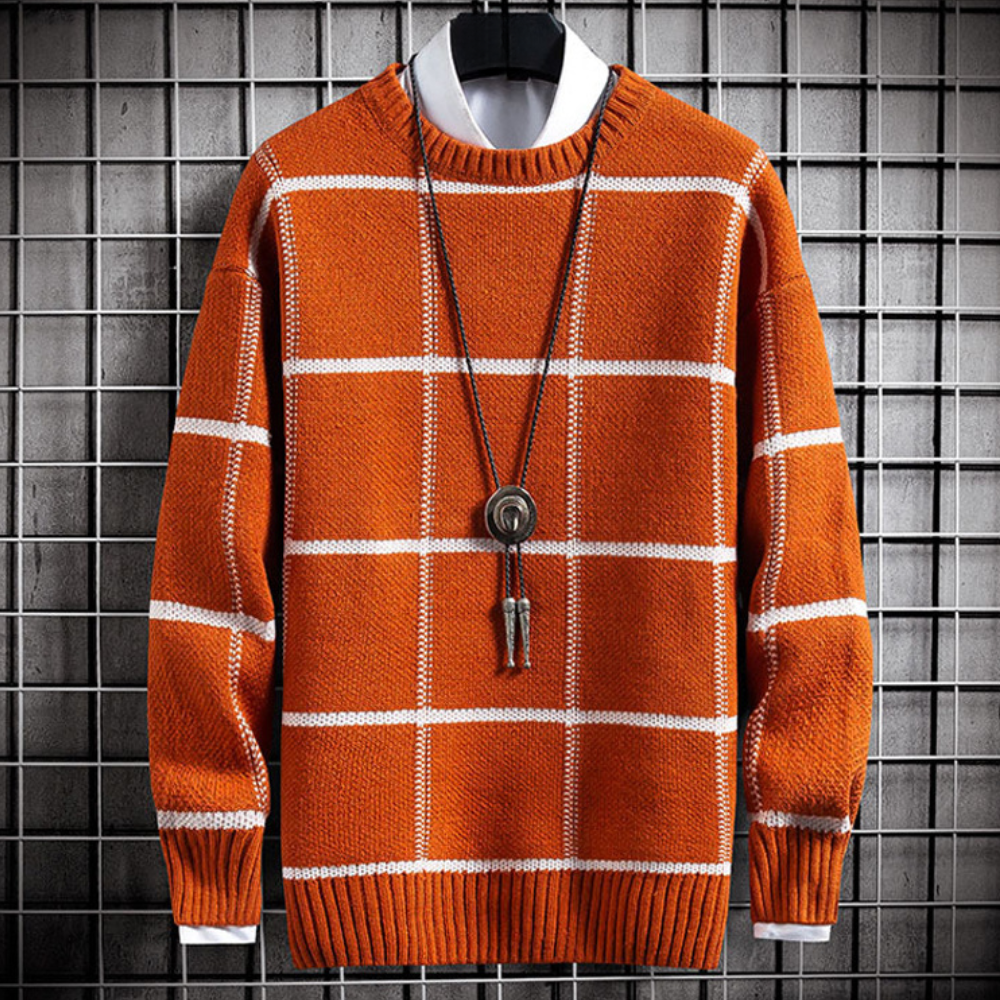 WW | Herren Pullover mit Karomuster
