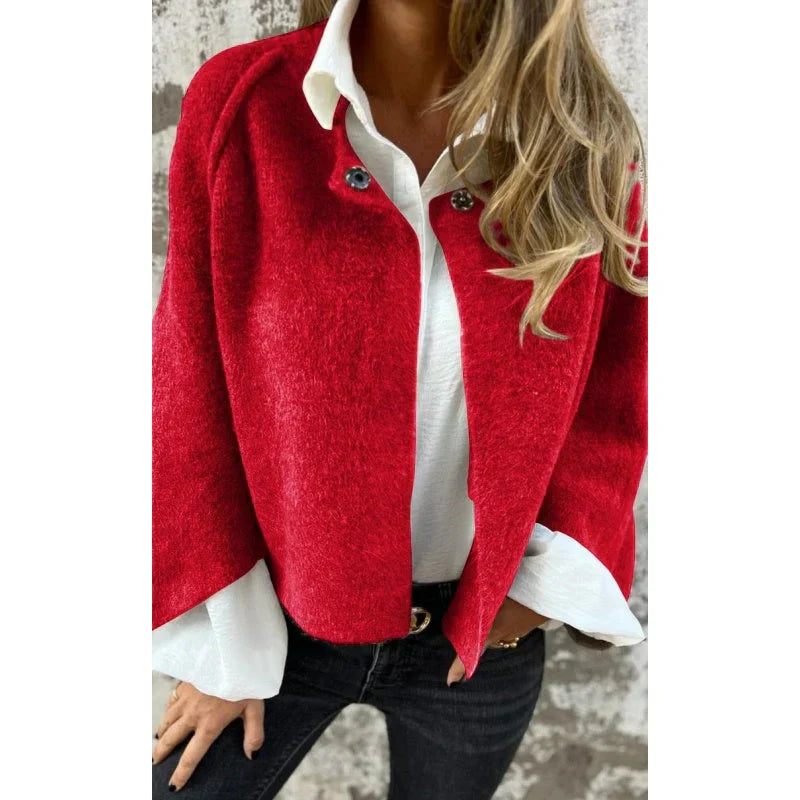WW | Weite Ärmel Wolle Capejacke Damenjacke