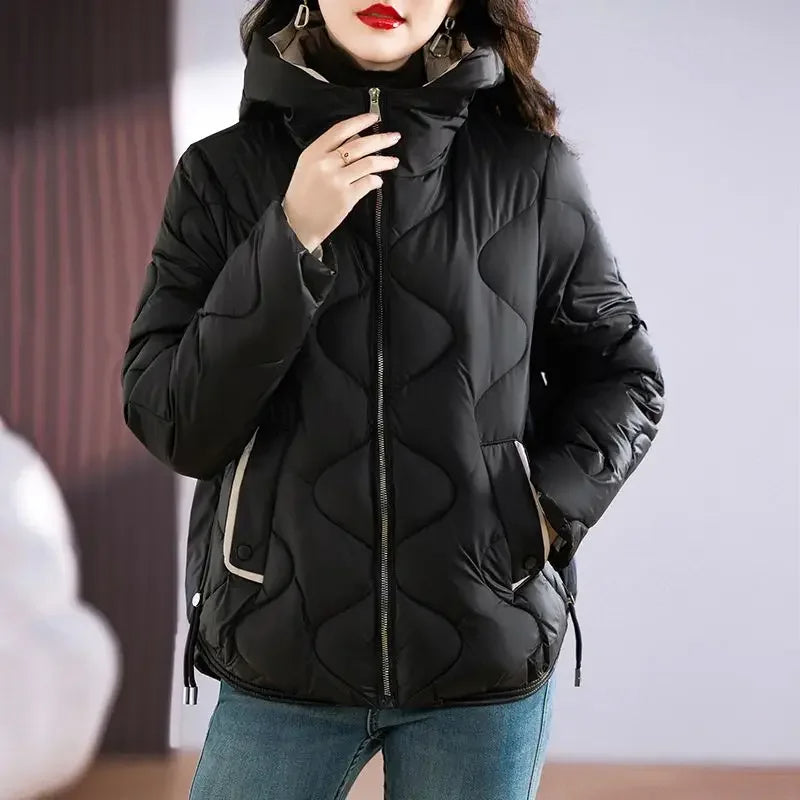 WW | Damen Steppjacke mit Kapuze und Reißverschluss