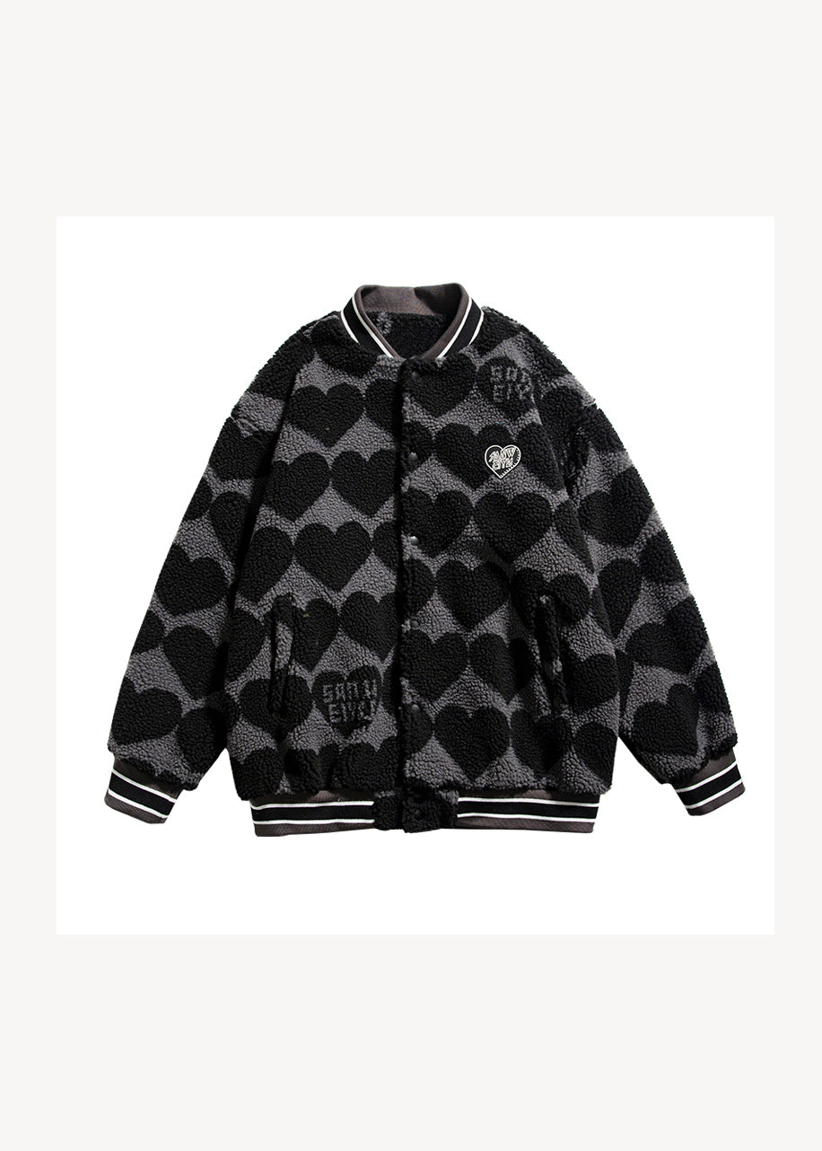 WW | Schwarze Drucktaschen Patchwork Kunstpelz Baumwollgefüllte Jacken Winter
