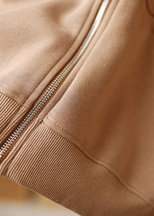 WW | Khaki Zip-Pocket Long Sleeve Coats