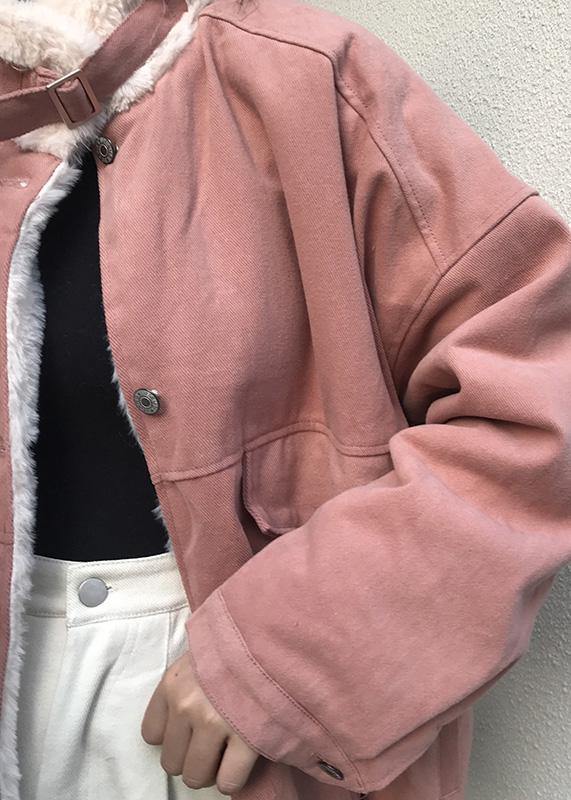 WW | Schneejacken Stehkragen Übermantel pink Winter Parkas