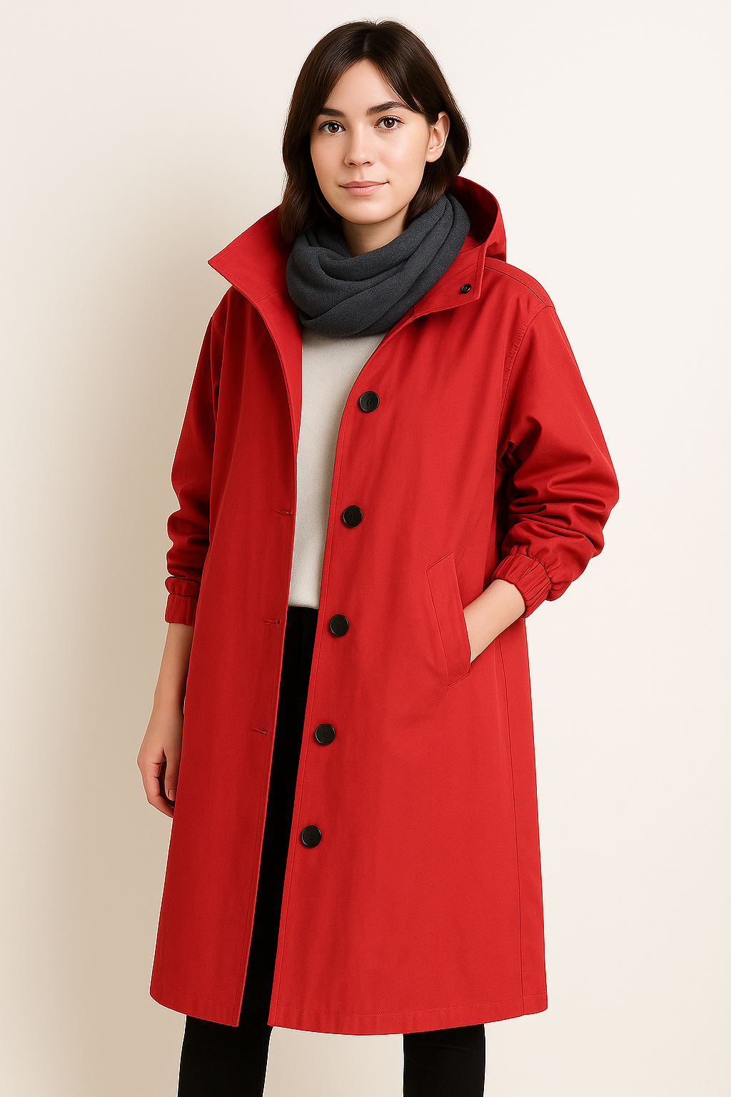 WW | Long Women's Hooded Trench Coat
