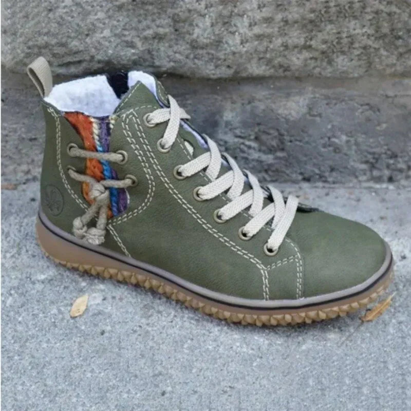 WW | High-Top Sneakers Leather Warm Lining Durable Sole Lacing