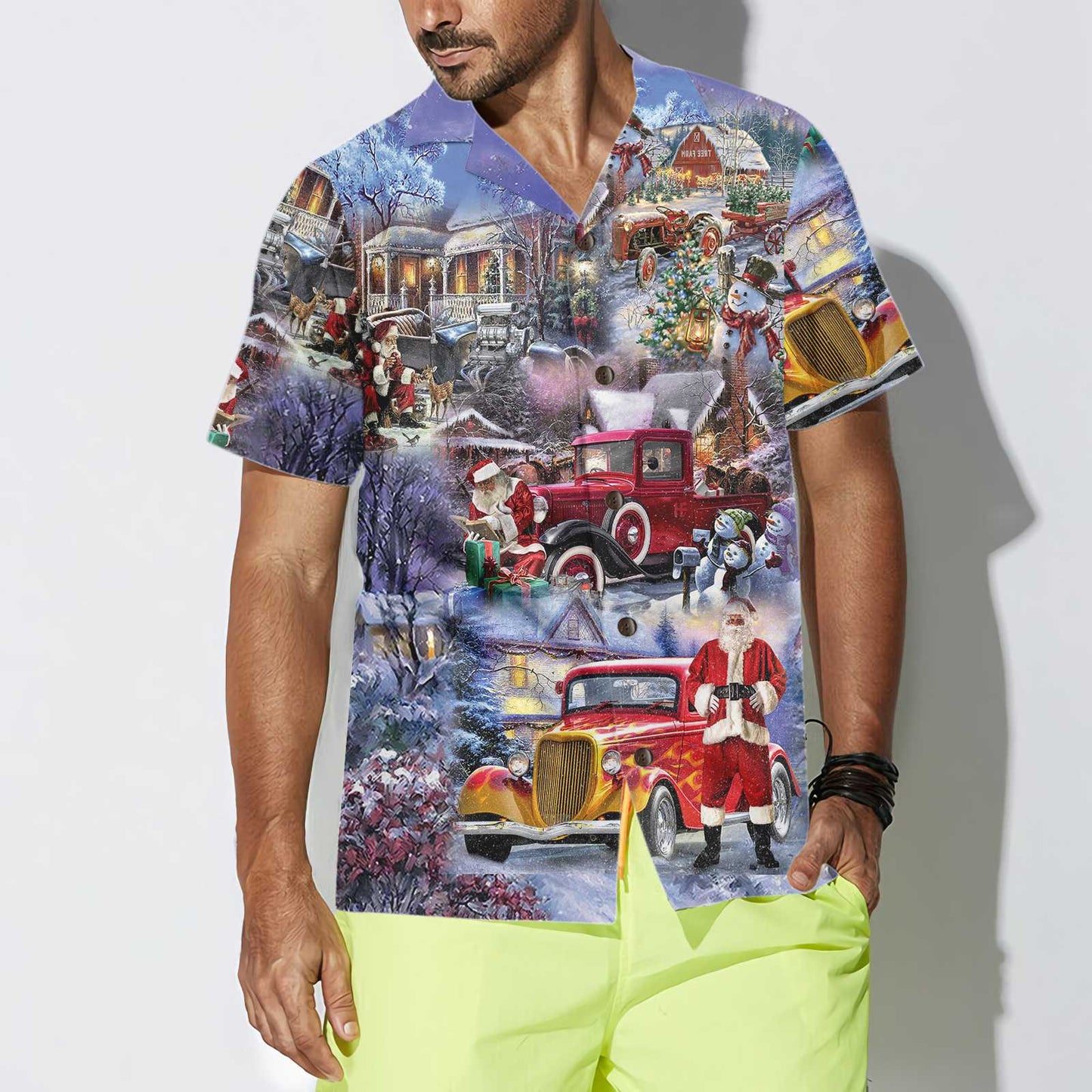 WW | Weihnachten ist besser mit Hod Rod Hawaiian Shirt, lustiges Weihnachts-Shirt, einzigartige Xmas Geschenkidee