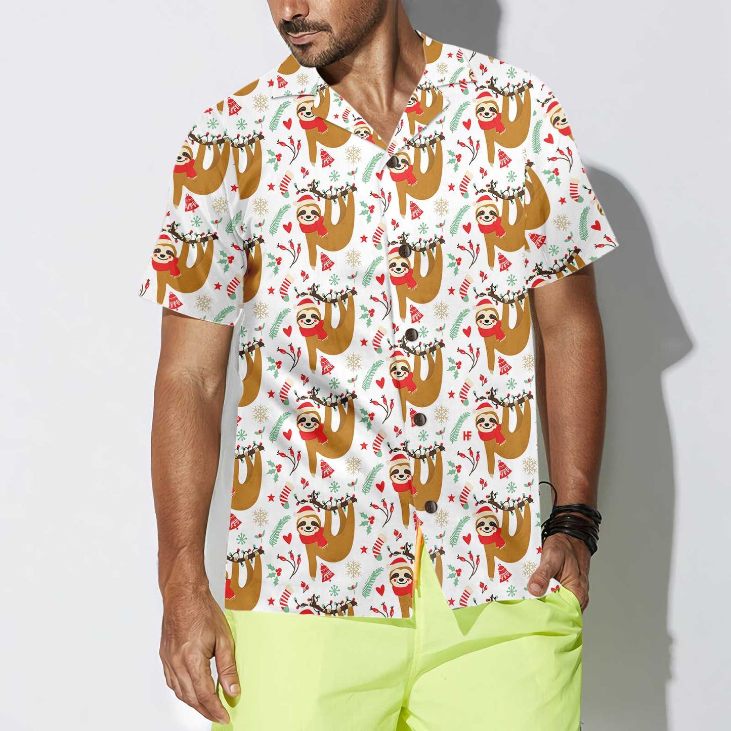 WW | Weihnachts-Lazy-Sloths-Hawaiianshirt, Lustiges Faultier-Weihnachtsshirt, Bestes Geschenk für Weihnachten