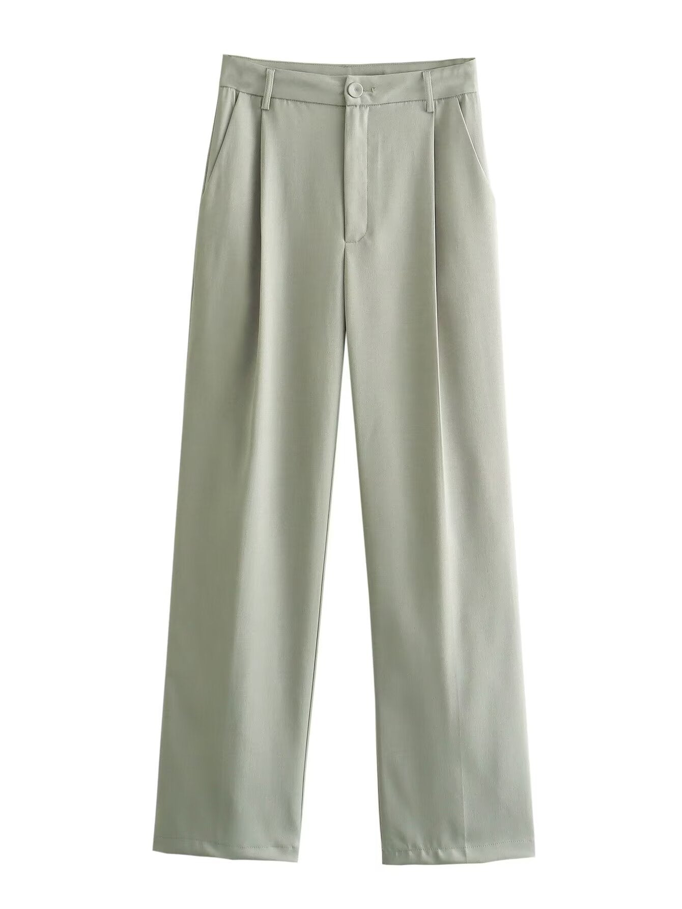 WW | Ord Satz Weite Hosenbeine Hohe Taille Blazer und Hose Satz Damenbekleidung