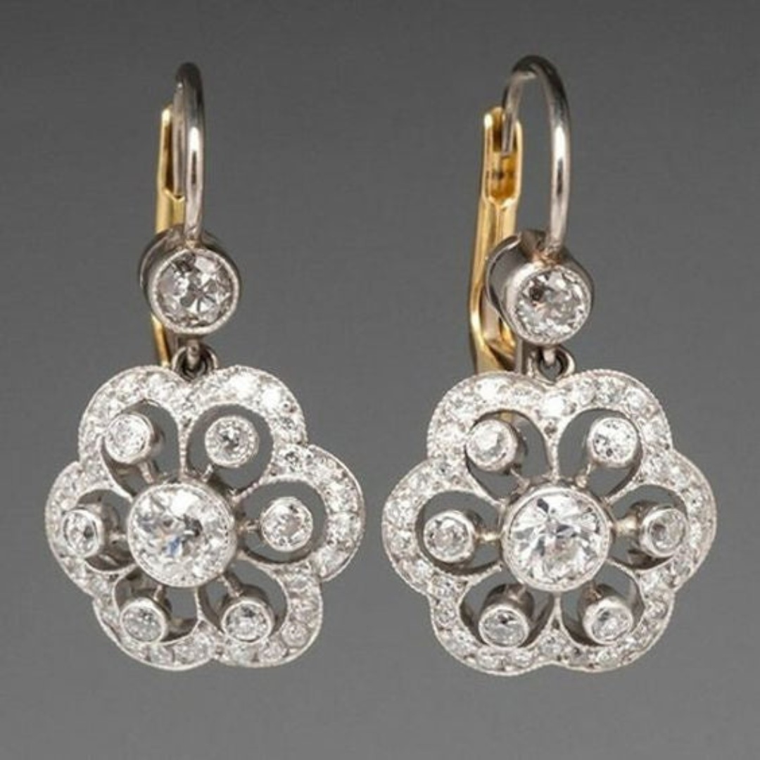 WW | Vintage Crystal Mandala Earrings Silver