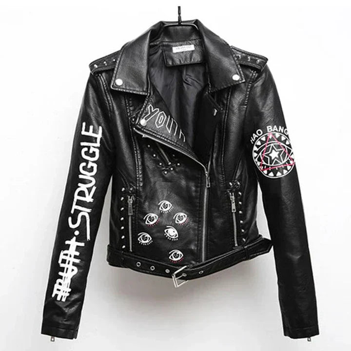 WW | leather jacket with cool print