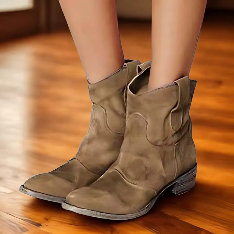 WW | Stiefeletten - Distressed Look mit Niederem Absatz