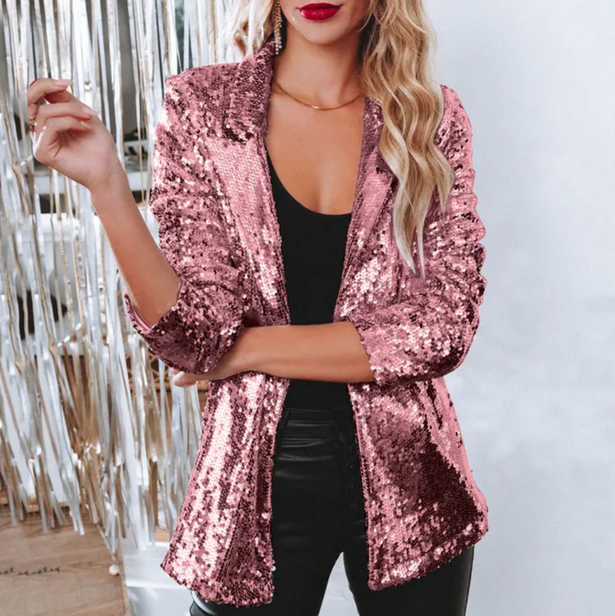 WW | Damen Pailletten Party Blazer - Locker