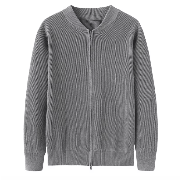 WW | Ribbed Cardigan Zipper Design Classic And Stylish
