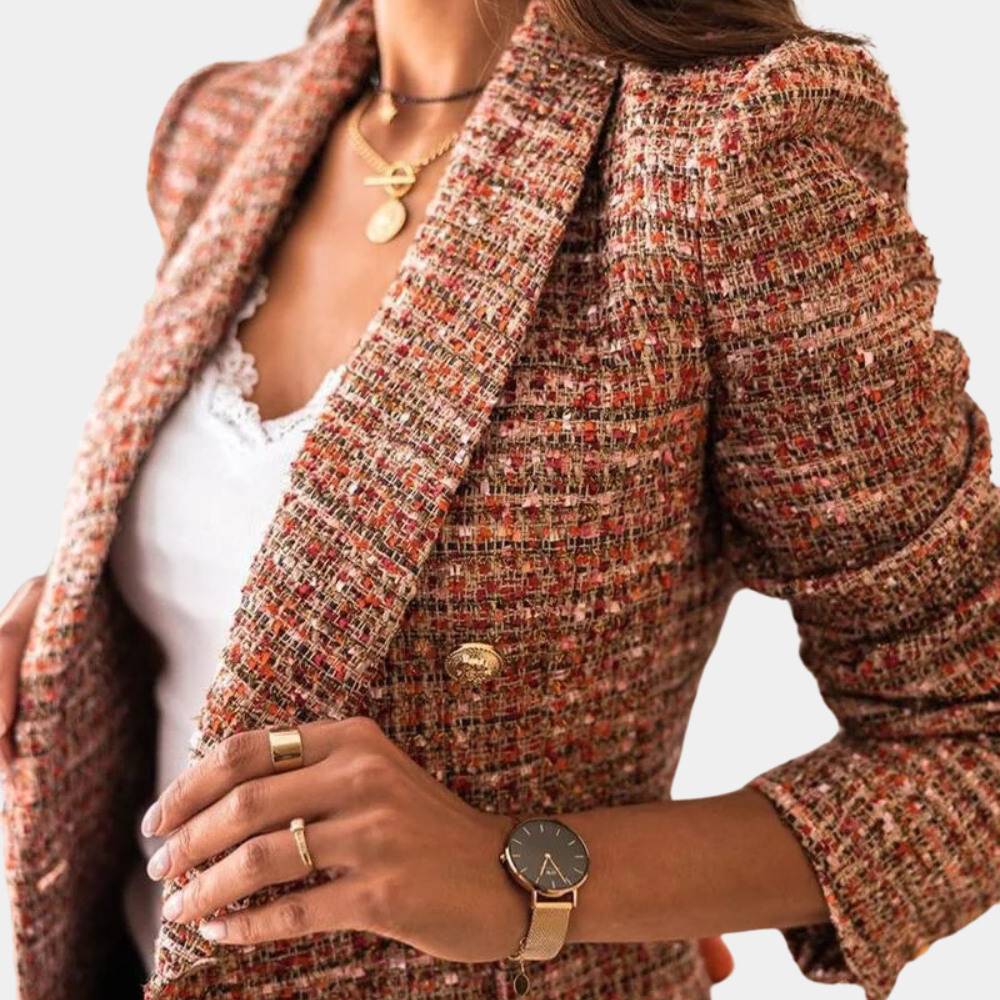 WW | Eleganter Tweed-Blazer mit doppelter Knopfreihe für Damen