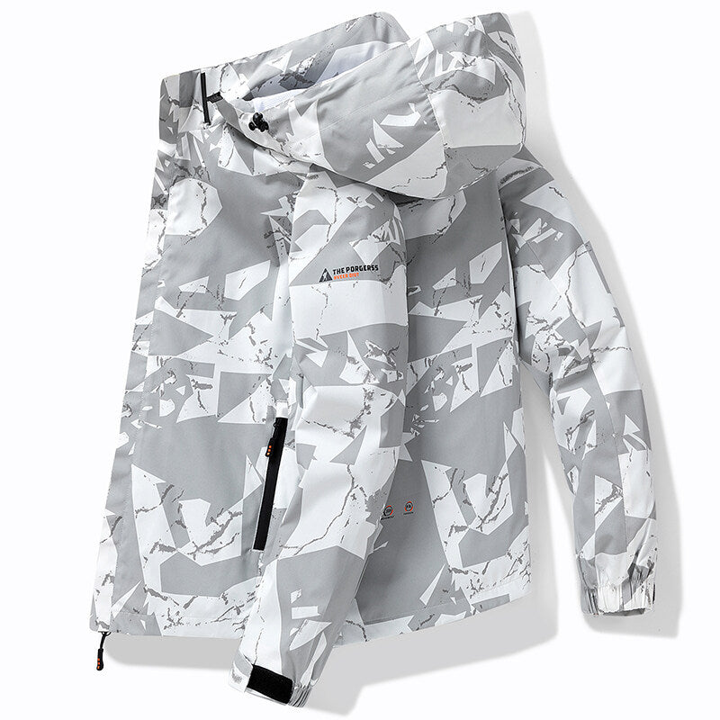 WW | Wasserdichte Winter-Skijacke Sportlicher Stil mit Reißverschluss und Buchstabendruck