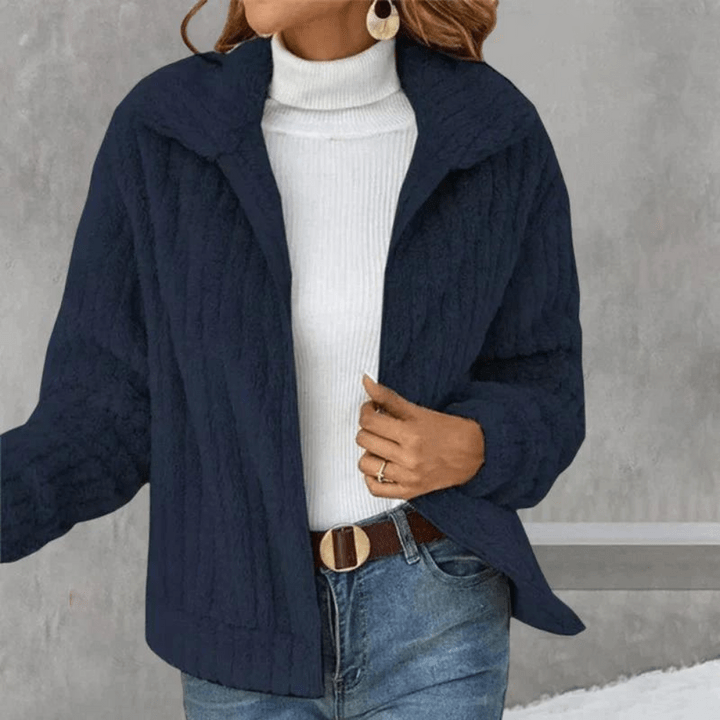 WW | Gerippte Fleecejacke - Reißverschluss-Stil - Ultra-weich & warm - Lässige Winter-Schicht
