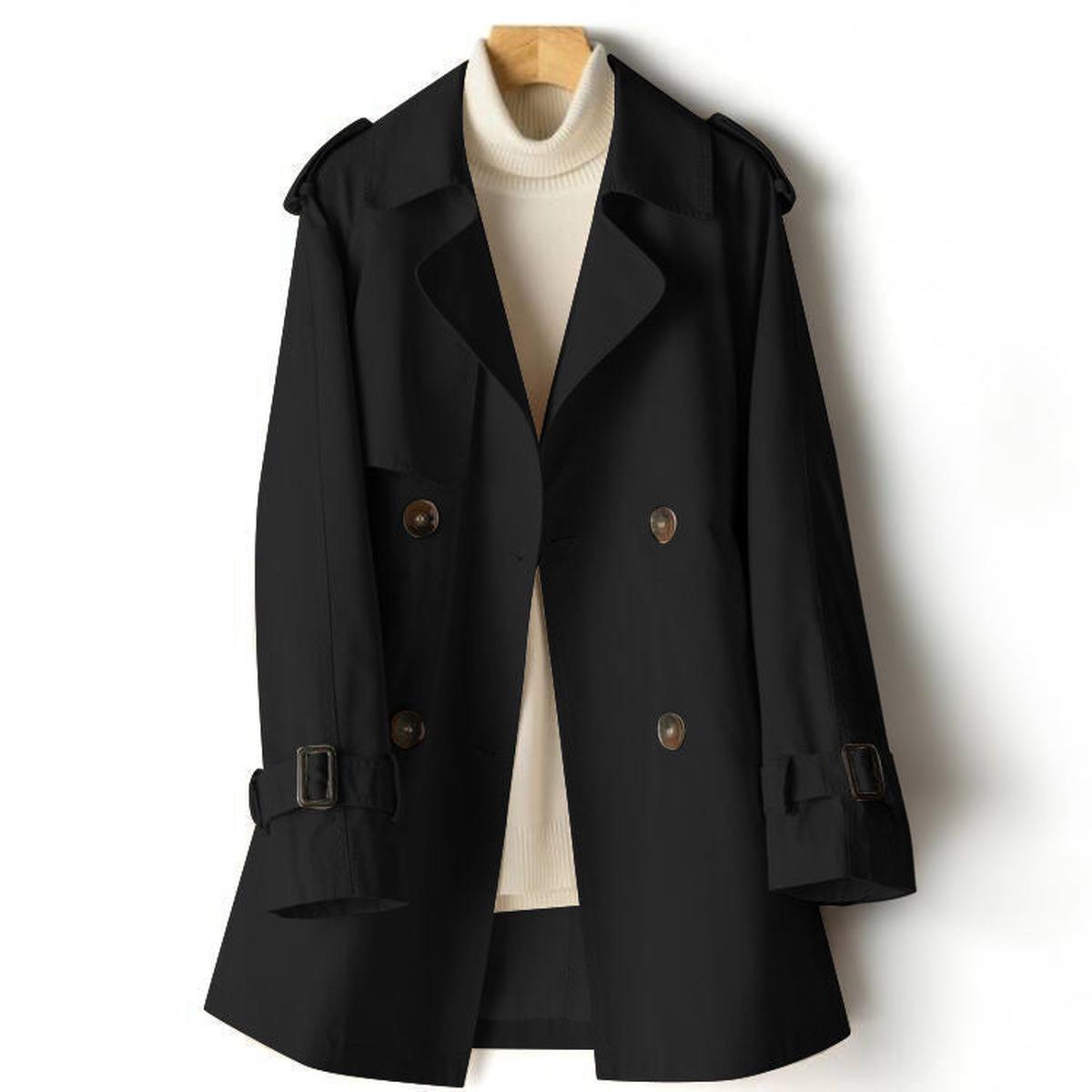 WW | Eleganter Jaquard Trenchcoat mit Revers Für Damen
