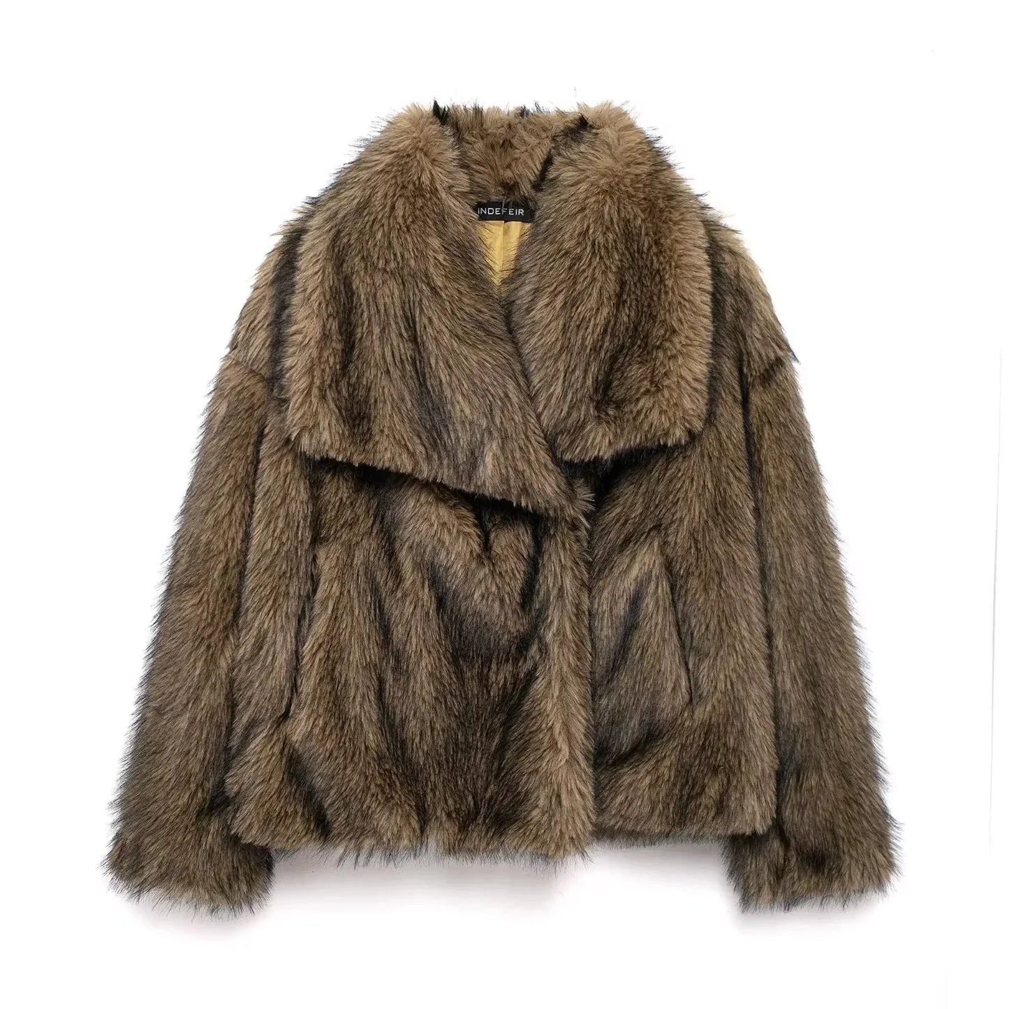 WW | Damenmantel Winter - Langer Faux-Fellmantel