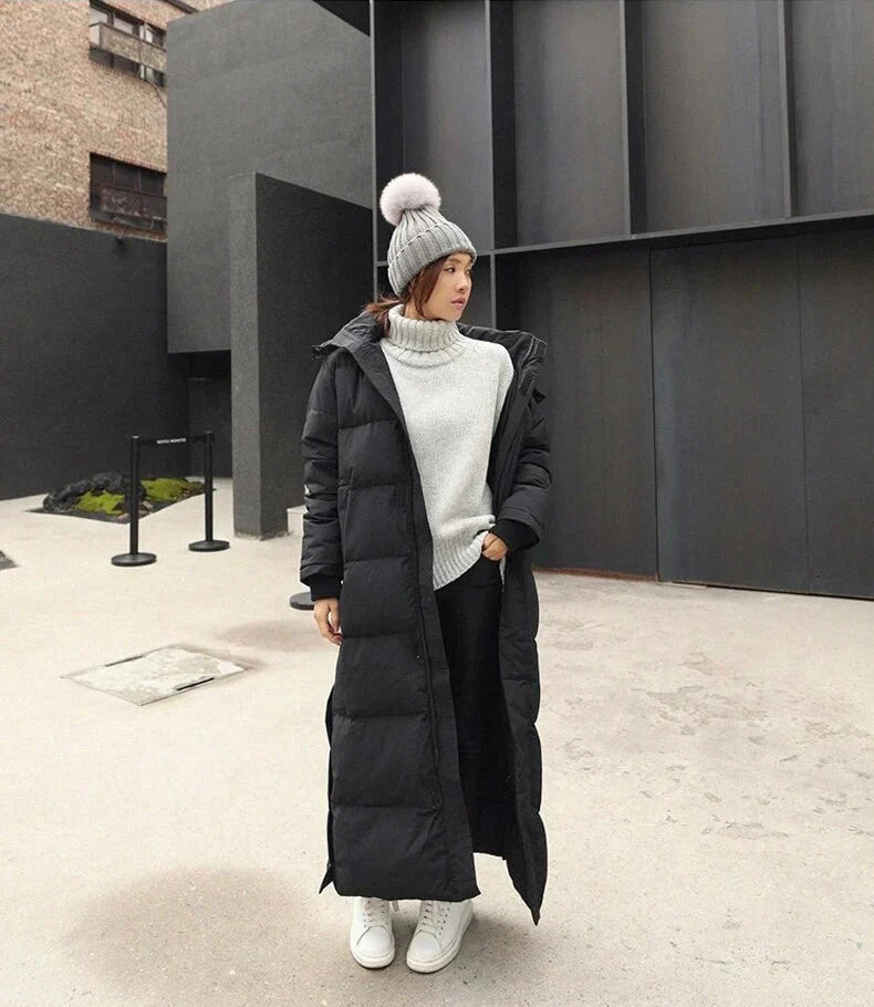 WW | Winterjacke Damen - Gep padded Lange Winterjacke