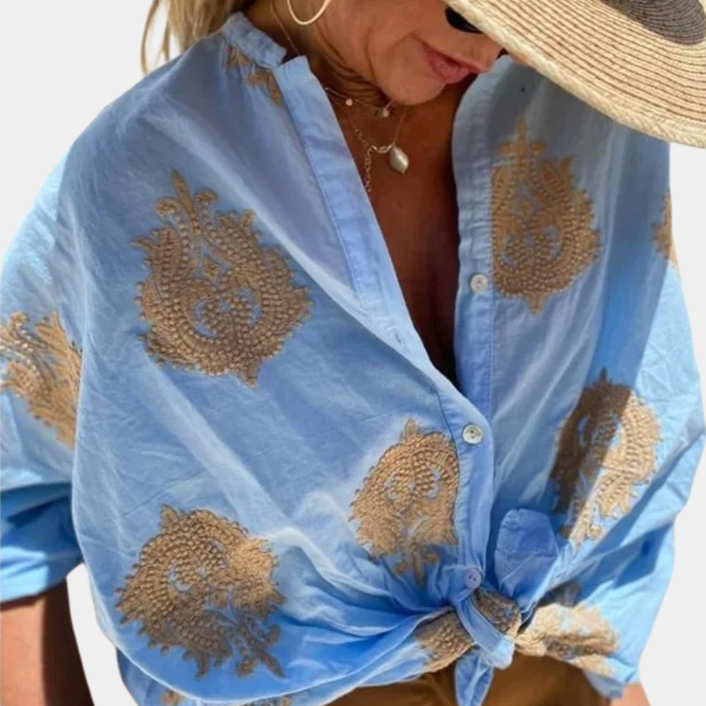 WW | Embroidered Boho Chic Cotton Blouse for Women