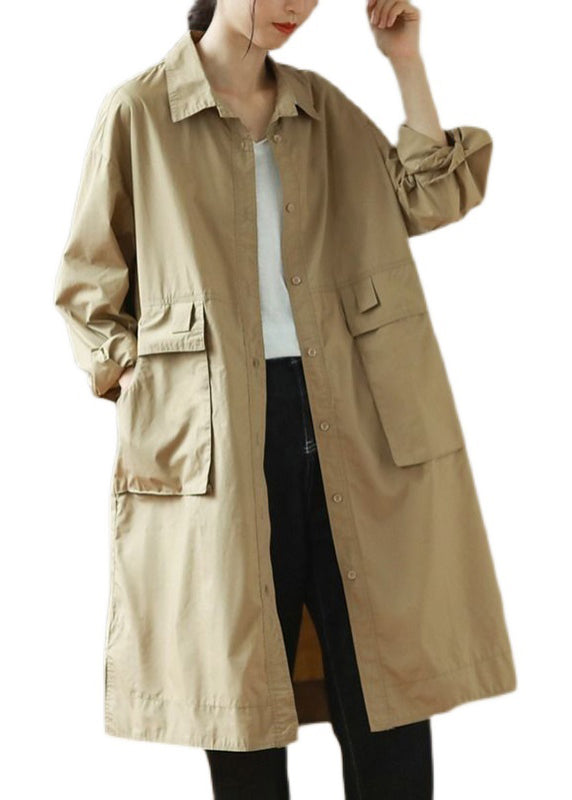 WW | Green Oversized Large Pocket Cotton Coats