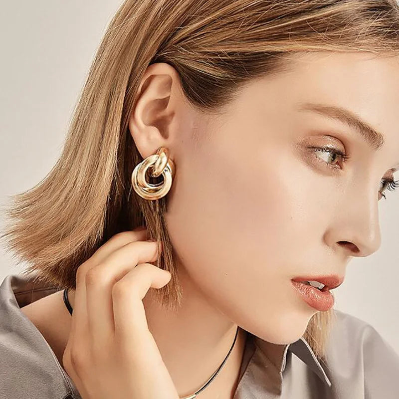 Elle™ - Teardrop Earrings with Geometric Pendant