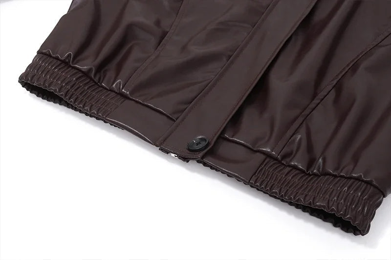 WW - Damen kurze Kunstlederjacke