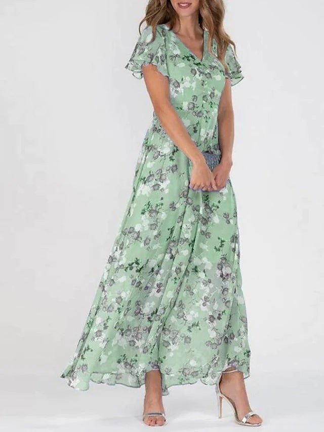 Floral V-neck maxi dress