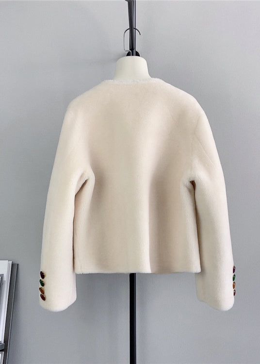 WW | Beige Bags Heart Button Wool Coats Winter