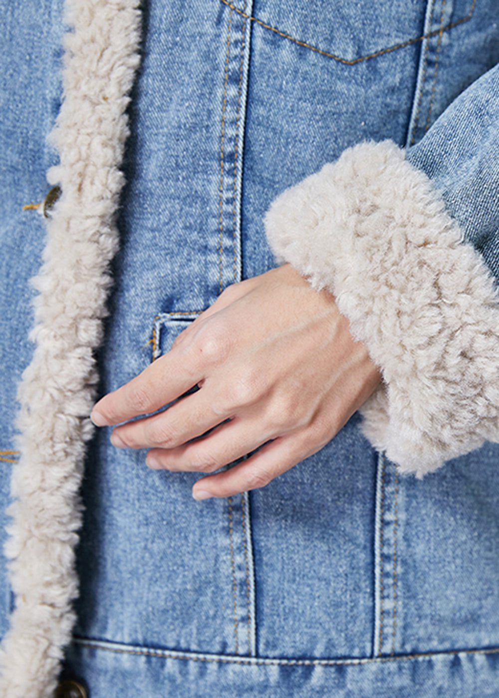 WW | Denim Blue Thick Fleece Wool-Lined Jackets Winter