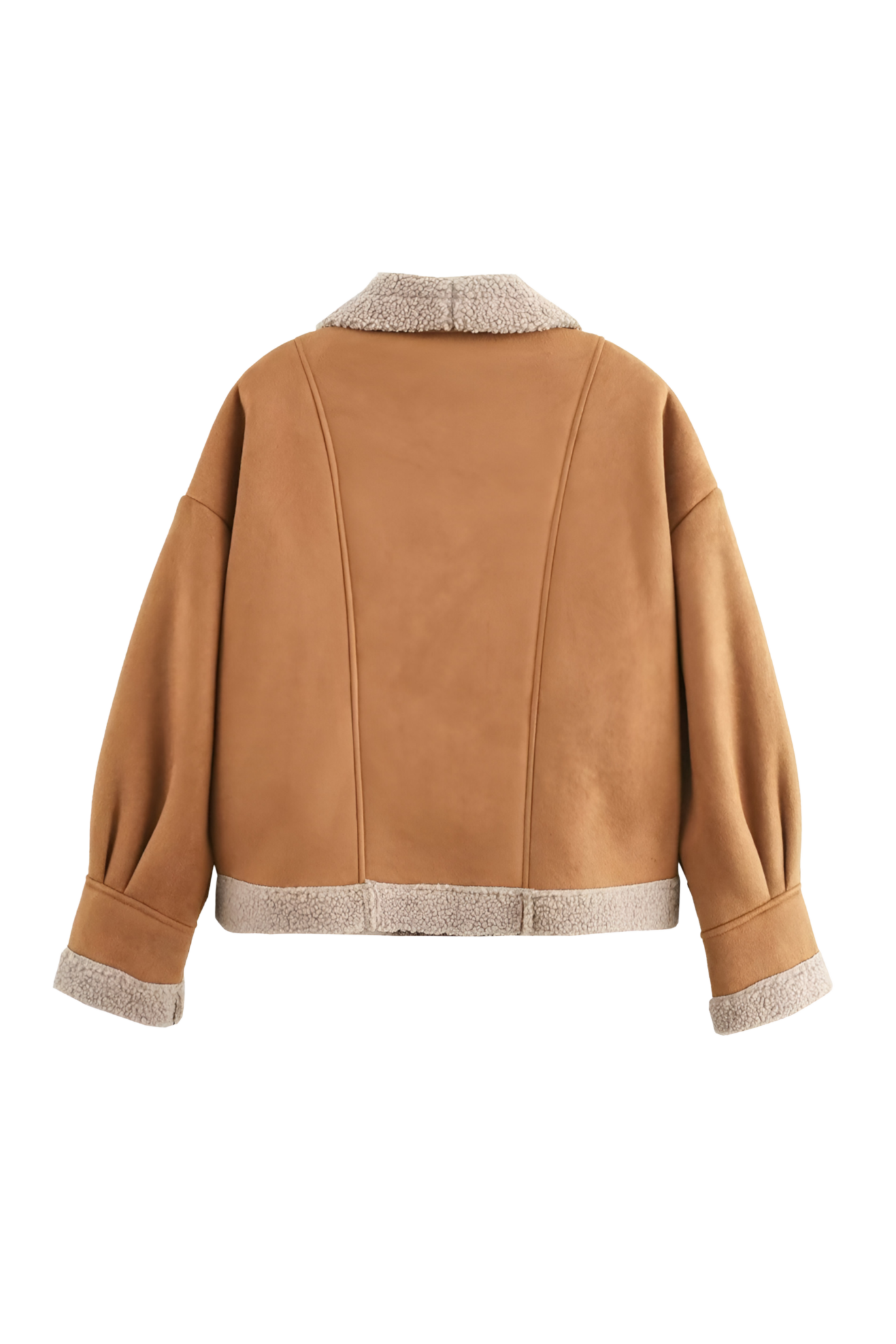 WW | Gefütterte Jacke Braun Teddy Gefüttert Wildleder Winterjacke Winterjacke für Damen