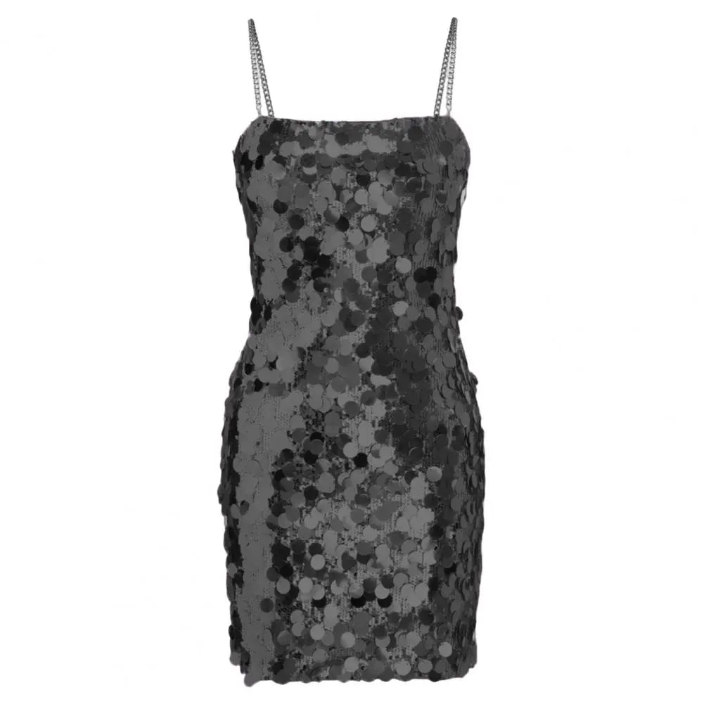 WW | Metallisches Pailletten-Minikleid